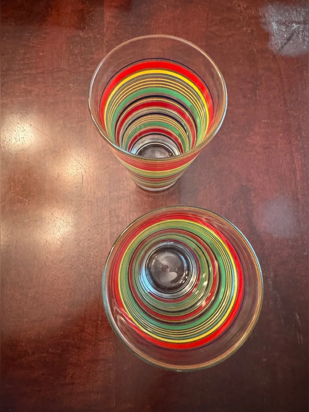 Fiestaware Coordinates Drinking Glasses Mambo Libbey Stripes Fiesta. SET OF TWO